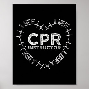 Póster Instructor Cpr guarda el regalo de símbolo de lati