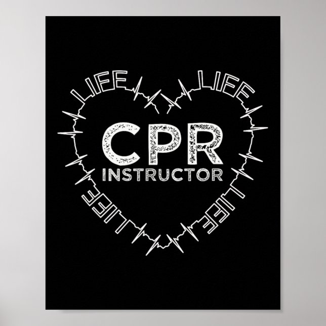 Póster Instructor Cpr guarda el regalo de símbolo de lati (Frente)