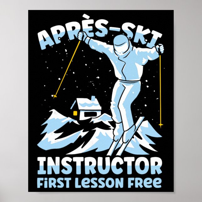Póster Instructor de Apres Ski Esquí _1 (Frente)