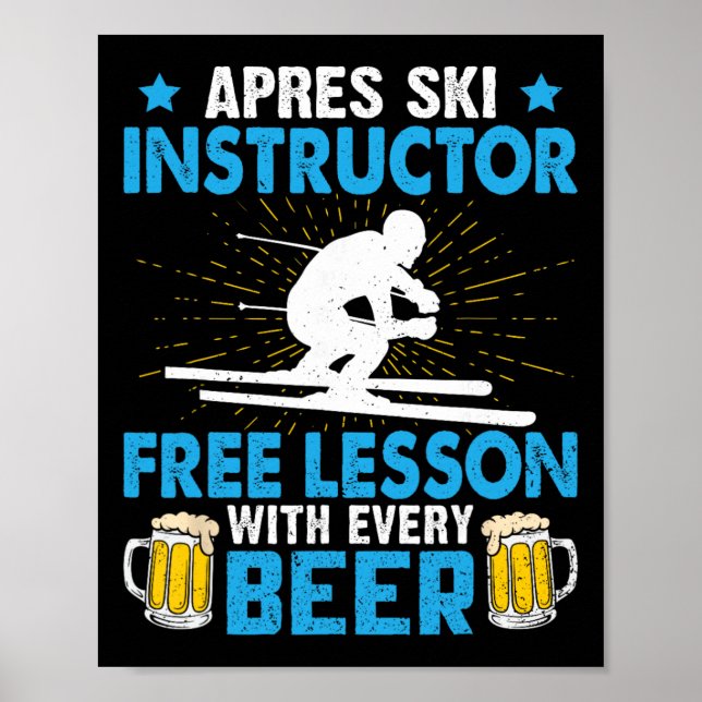 Póster Instructor de Après-ski Lección gratuita con cada  (Frente)