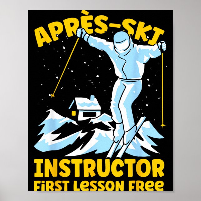 Póster instructor de après ski patinando instructor de ap (Frente)