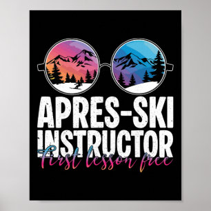 Póster Instructor de Après Ski Primera Lección Divertida