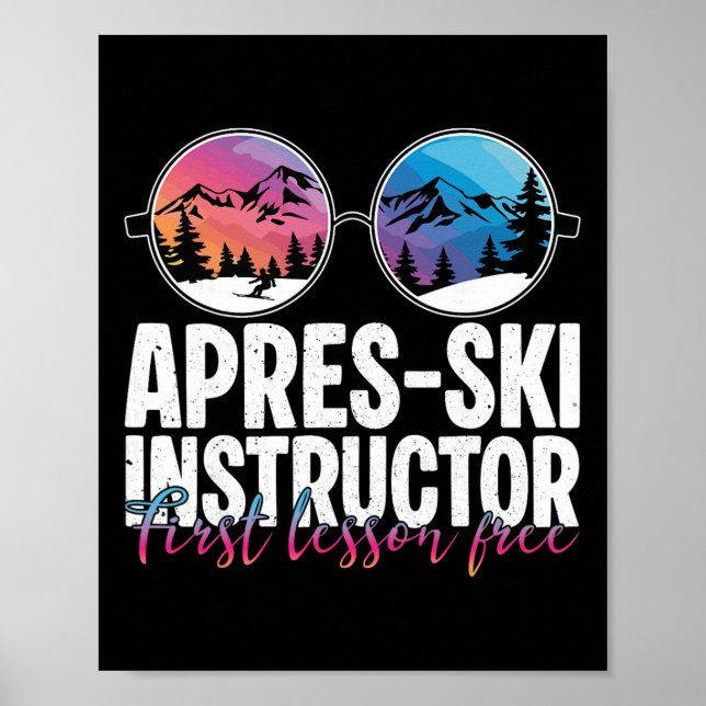 Póster Instructor de Après Ski Primera Lección Divertida  (Frente)
