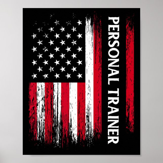 Póster Instructor de aptitud personal de la bandera estad (Frente)