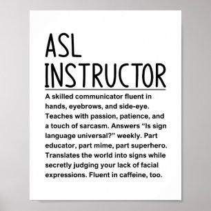 Póster Instructor de ASL