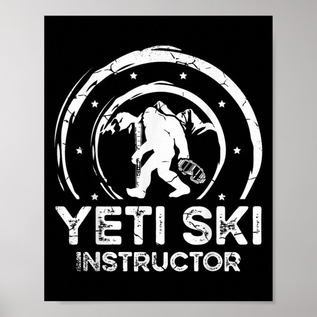 Póster Instructor de esquí Yeti Sasquatch para una mujer  (Frente)