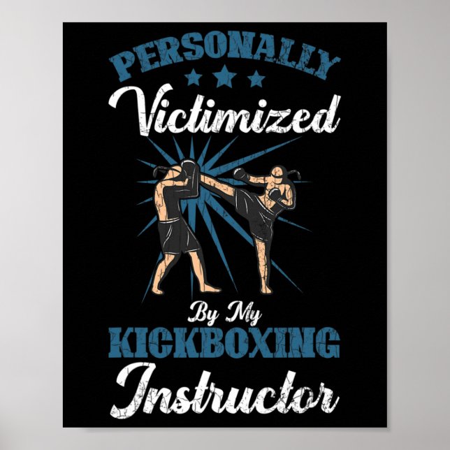 Póster Instructor de Kickboxing Divertido Kick Boxer Boxe (Frente)