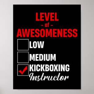 Póster Instructor de Kickboxing Nivel de Impresionante M