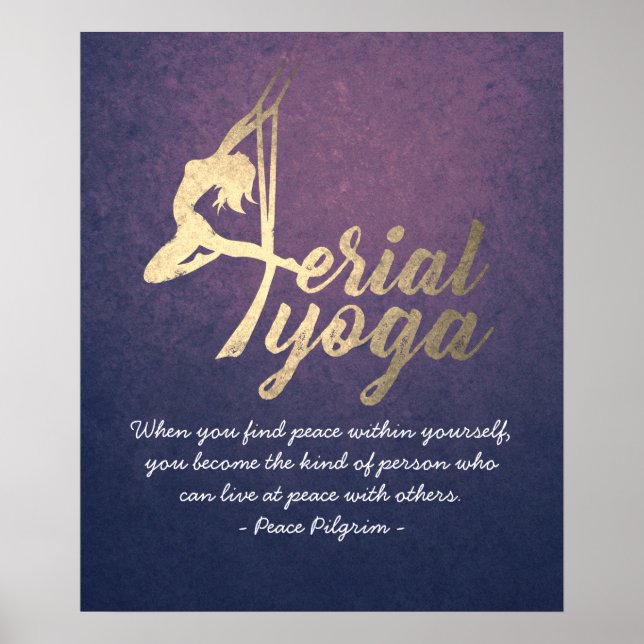Póster Instructor de Meditación de Yoga Aéreo Pilates Fit (Frente)