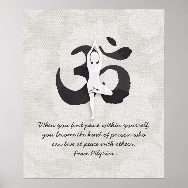 Póster Instructor de YOGA Meditación de la acuarela Rótul (Frente)