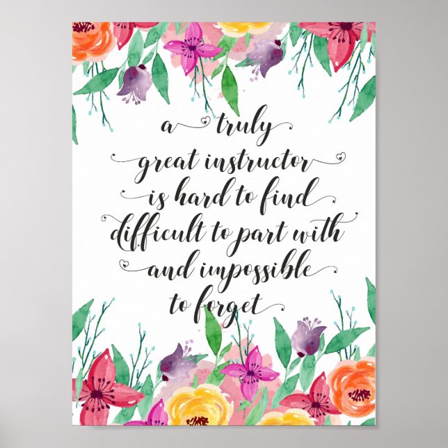 Póster Instructor de yoga regalo de oficina Instructor Co (Frente)