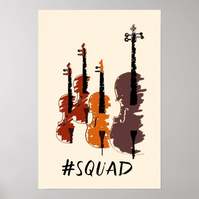 Póster Instrumento de música de cordón (Frente)