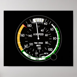Póster Instrumento de vuelo del indicador de velocidad de