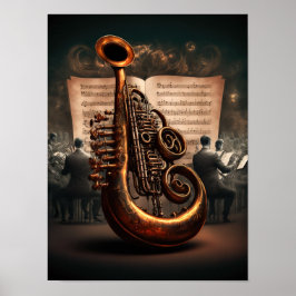 Póster Instrumento musical de bronce