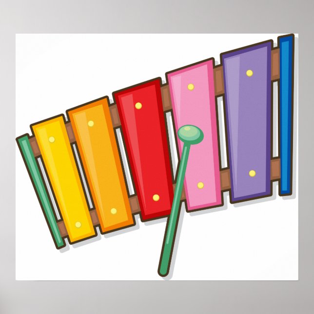 Póster Instrumento Musical Xilófono Colorido (Frente)