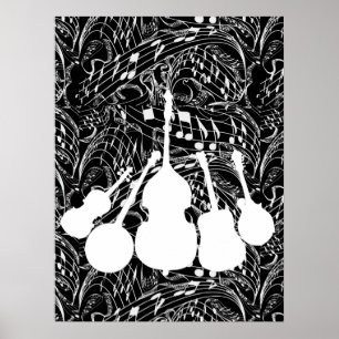 Póster INSTRUMENTOS DE MÚSICA POSTER blanco