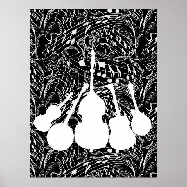 Póster INSTRUMENTOS DE MÚSICA POSTER blanco (Frente)