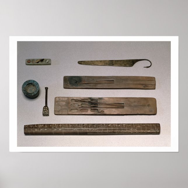 Póster Instrumentos de un escriba (madera, marfil, bronce (Frente)