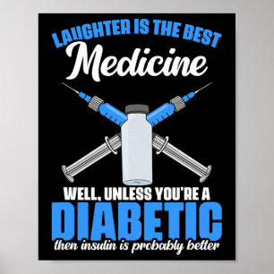 Póster Insulina diabética Guerrero de la diabetes Awarene