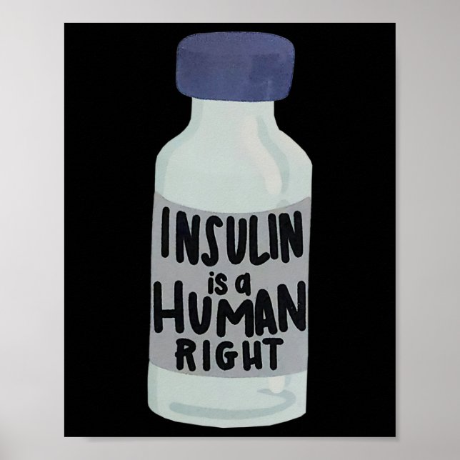 Póster Insulina Es Un Derecho Humano Diabetes Conciencia  (Frente)
