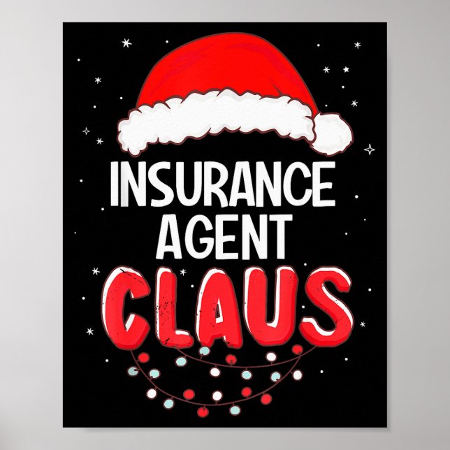 Póster Insurance Agent Santa Claus Christmas Matching Cos (Frente)