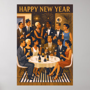 Póster Intelectuales de Martini Modernos de Mitad de Sigl