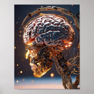 Póster Inteligencia artificial del cerebro robótico