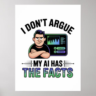 Póster Inteligencia Artificial Hechos Diseño Humor