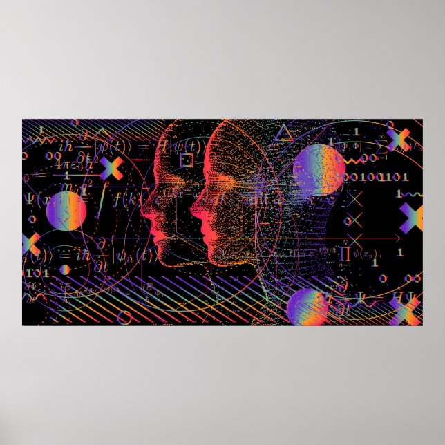 Póster Inteligencia artificial y concepto de realidad vir (Frente)