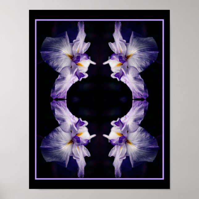 Póster Intensa flor japonesa Iris cierra un resumen (Frente)