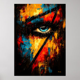 Póster Intensa Mirada Expresionismo Abstracto Contemporán