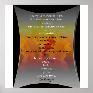 Póster Intentar es arriesgar la falla