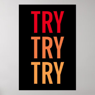 Póster Intentar probar con éxito de logro motivacional