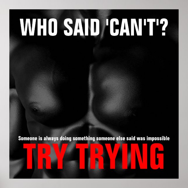 Póster Intentar una cita Inspiradora con éxito Blanco neg (Frente)