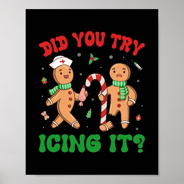 Póster ¿intentaste hacerlo retro navidades gingerbread n (Frente)