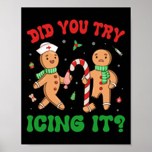 Póster ¿Intentó Igarlo Navidades Retro Gingerbread N