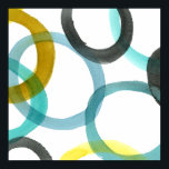 Póster Interbloqueando los círculos amarillos y azules<br><div class="desc">Una simple impresión de círculos amarillos y azules entrelazados de Megan Meagher. El fondo blanco permite que aparezcan los colores de los círculos. ¡Compra el tuyo hoy!</div>