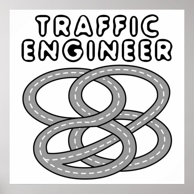 Póster Intercambio de autopista de ingeniero de tráfico (Frente)