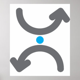 Póster Intercambio de flechas curvas abstractas flujo sim