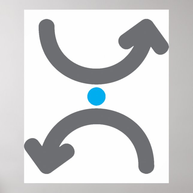 Póster Intercambio de flechas curvas abstractas flujo sim (Frente)