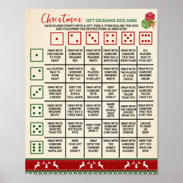Póster Intercambio de regalos de Navidad Tira dados Juego