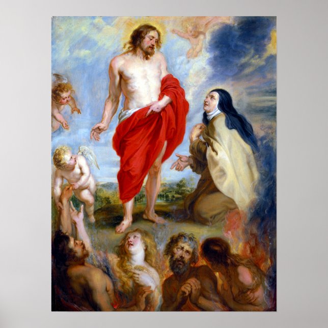 Póster Intercesión de Peter Paul Rubens Saint Teresa Ávil (Frente)