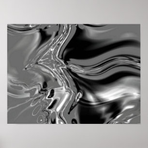 Póster Interconectado - negro y blanco