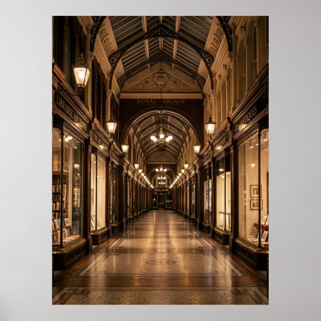 Póster Interior Antiguo del Royal Arcade (Frente)