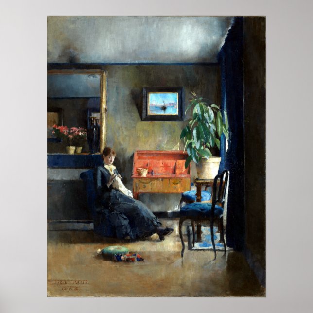 Póster Interior azul Harriet Backer (Frente)