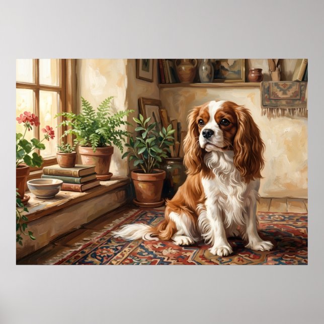 Póster Interior de cabaña de Cavalier King Charles Spanie (Frente)
