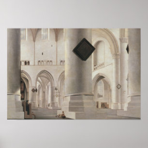 Póster Interior de Grote Kerk, Amsterdam, c.1637