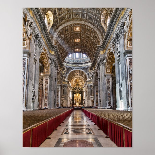 Póster Interior de la Basílica de San Pedro (Frente)