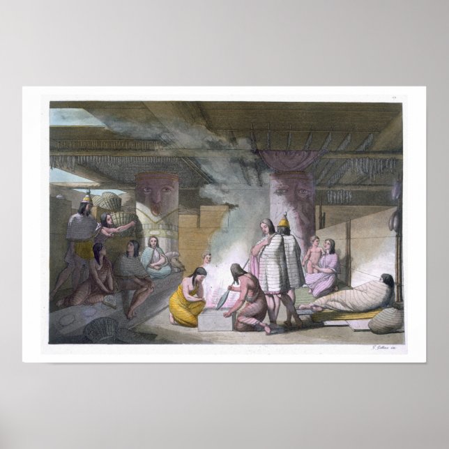 Póster Interior de la cabaña de la tribu Nootka, de 'Le C (Frente)