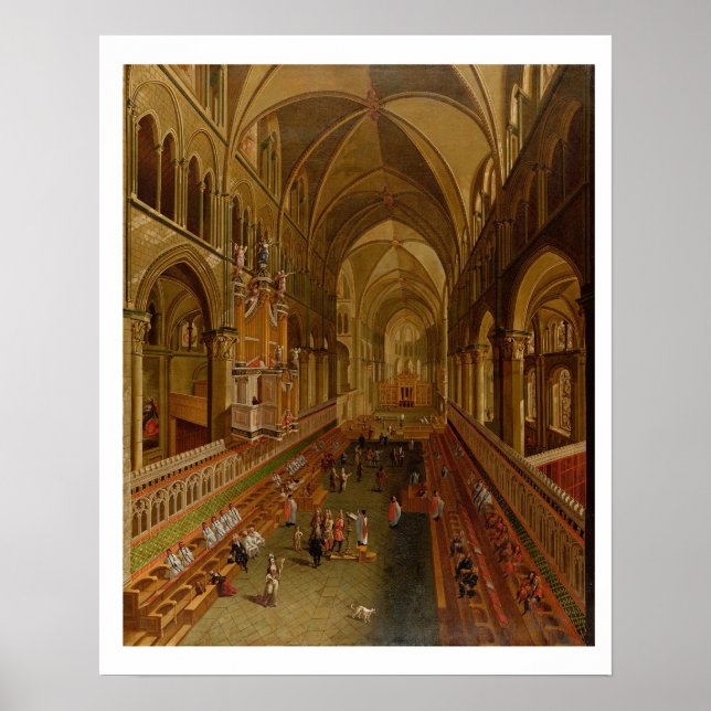 Póster Interior de la Catedral de Canterbury, c.1675-1700 (Frente)